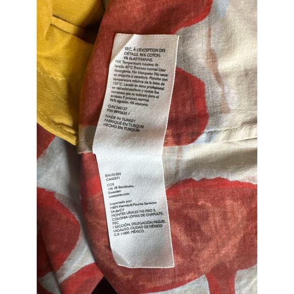 COS Printed Roll Sleeved Short Shift Dress Womens 2 Floral Abstract Art to Wear - Picture 11 of 11